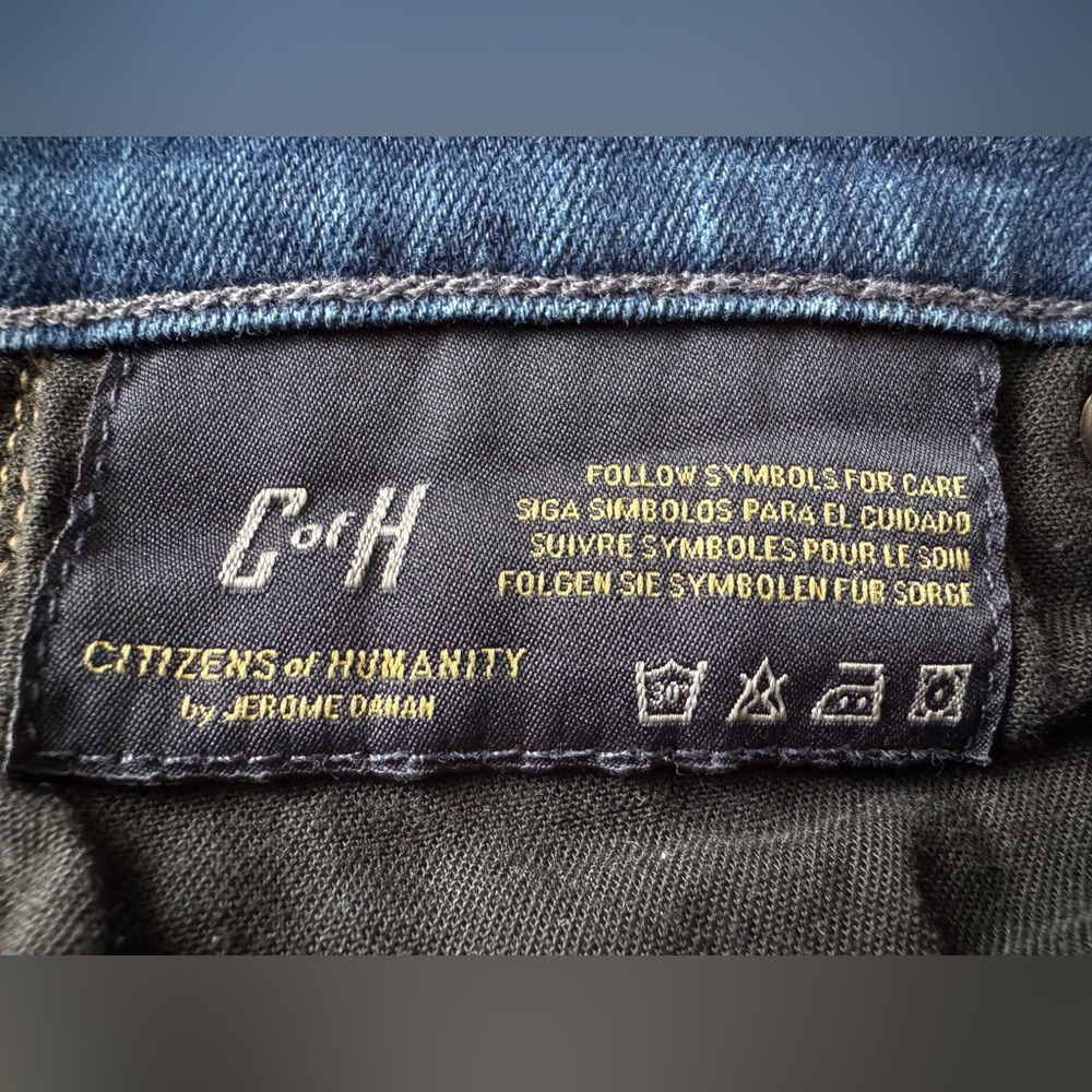 Citizens Of Humanity Dark Blue Cropped Straight Leg Jeans - Picture 4 of 6